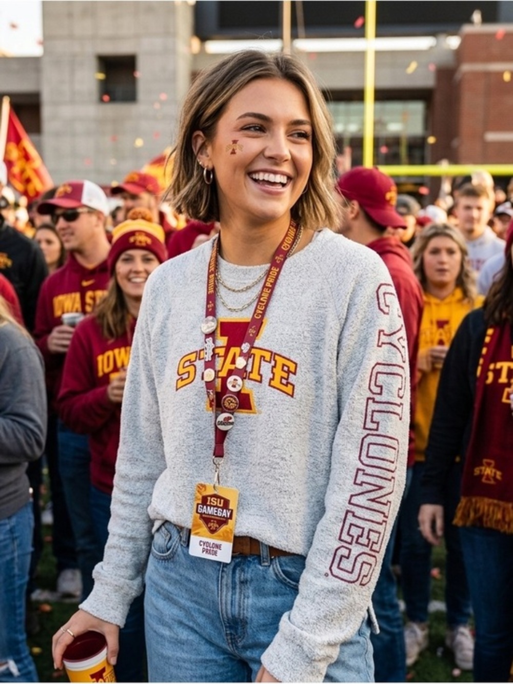Iowa State Cyclones Comfy Terry Crewneck Sweatshirt Size Medium Royce Apparel